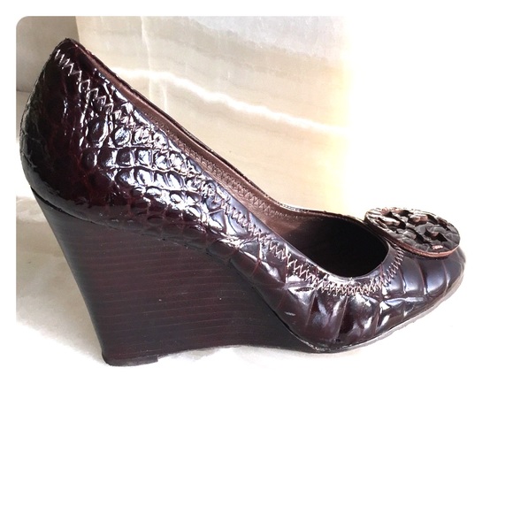 Tory Burch wedges deep burgundy/brown