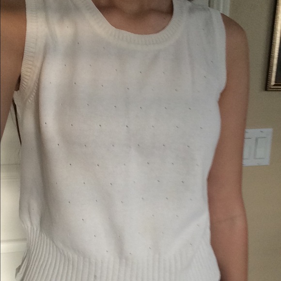 White sweater tank top