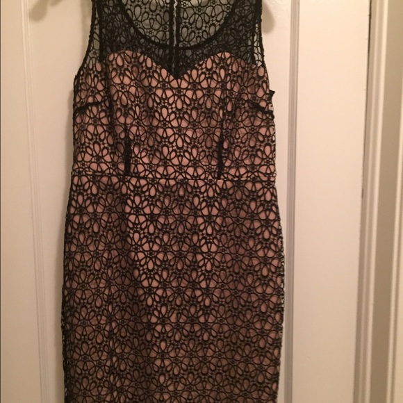 Pink and black Ann Taylor cocktail dress. Size 8P