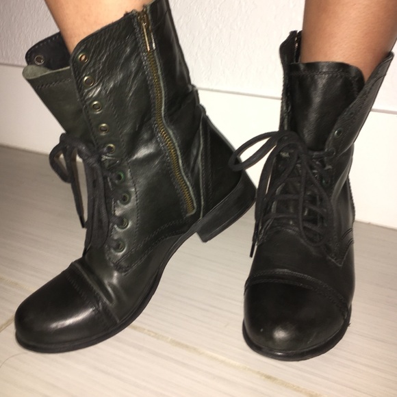 Steve Madden Black Combat Boots
