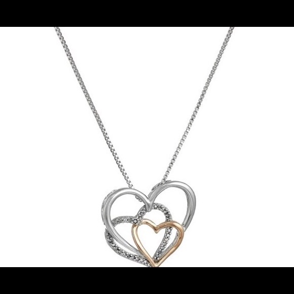 Sterling silver triple heart pendant