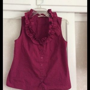 Pink raffles neck blouse