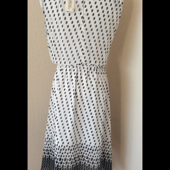 White black sleeveless dress flowing skirt dress A line dress chiffon ombré - Picture 7 of 16