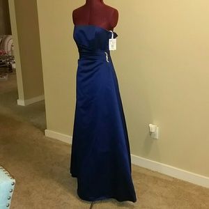 Navy blue davids bridal ballgown