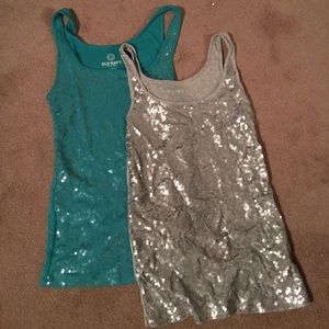 Pair of sparkly tops - great for St Patrick's Day!