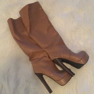 Tan High Heel Boots