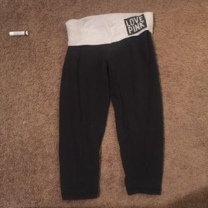 Black Pink yoga crop pants