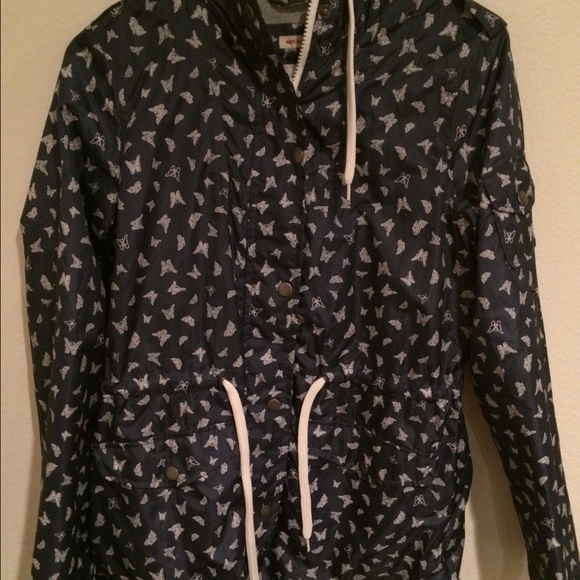 Mossimo Navy Butterfly Rain Jacket