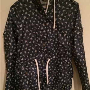 Mossimo Navy Butterfly Rain Jacket