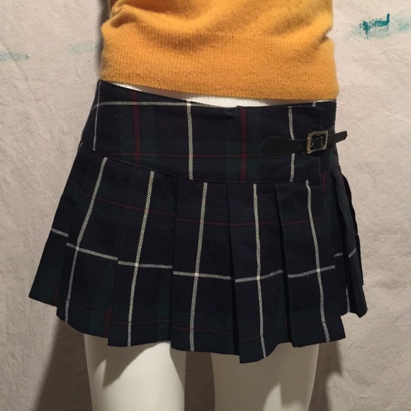 Vintage Plaid Kilt Schoolgirl Mini Skirt.