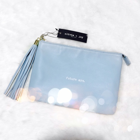 Olivia + Joy Handbags - Olivia + Joy Light Blue Future Mrs. Fringe Clutch