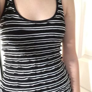 Black and white Ruffled blouse