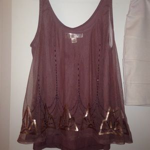 💃🏼 MOVING SALE Sheer, lilac, embellished tank