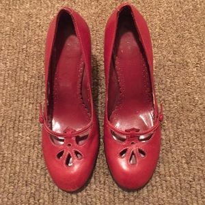 Nine West Red Mary Jane style pumps
