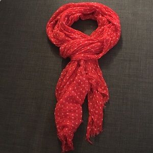Red polka dot scarf