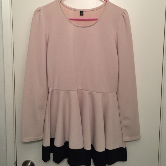 Taupe and black dressy top