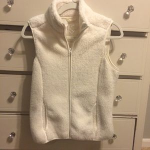 ivory "faux fur" zip front vest