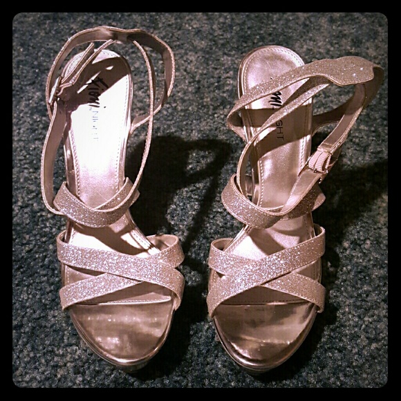 Silver high heels