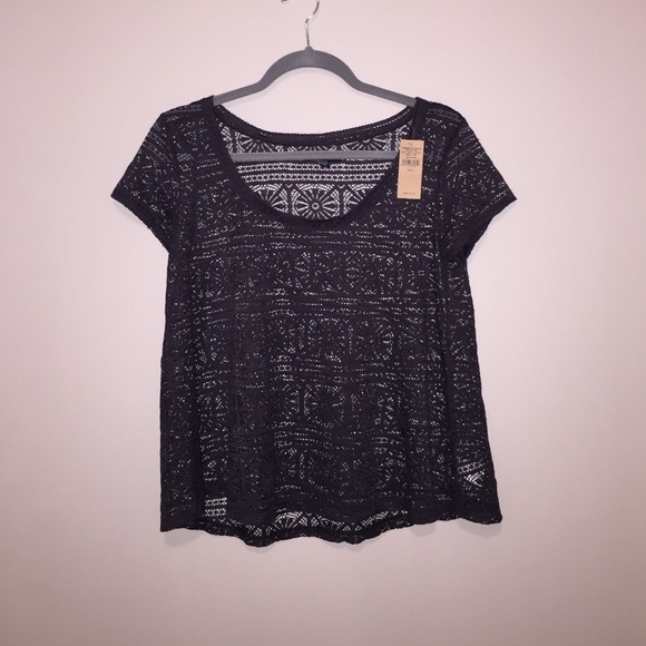 American eagle flower cut outs (see through) top