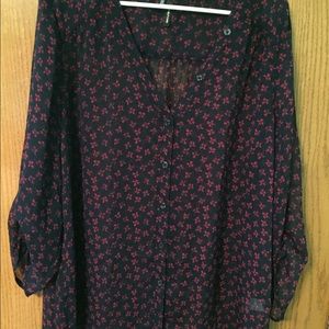 XXL Maurice's cute floral print blouse
