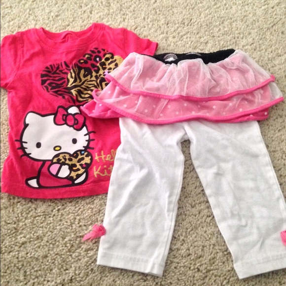 Hello Kitty Top and bottom. 2 piece outfit.