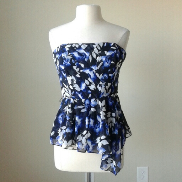 Blue sapphire floral bustier top SOLD!!!!!!! - Picture 2 of 3
