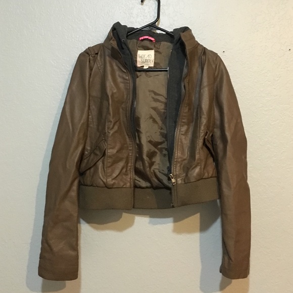 Brown Leather Jacket with Grey Lining - Picture 1 of 4