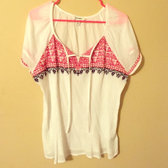 Embroidered white top