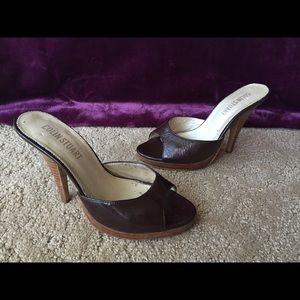 ****SOLD**** COLIN STUART Brown Peeptoe Heels