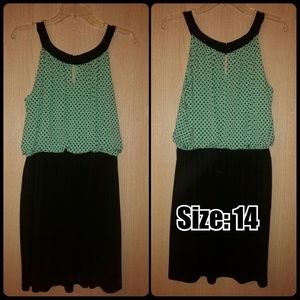 Turquoise and Black Classy Dress