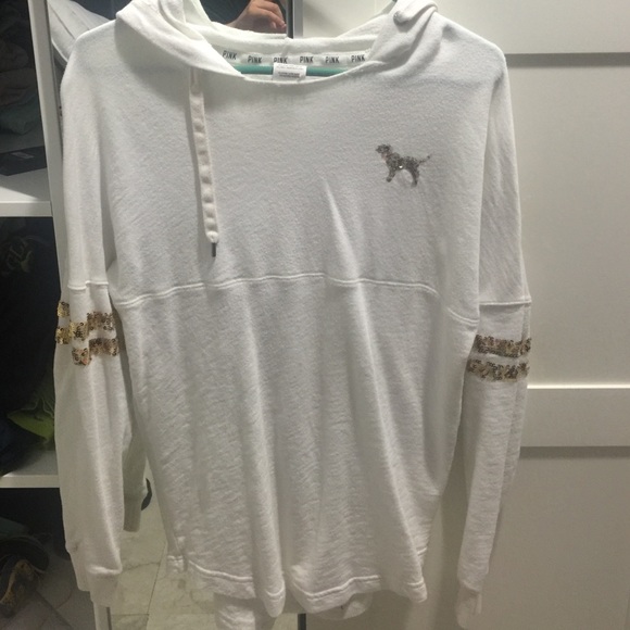 White and gold pink hoodie, accepting offers!