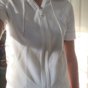 White short sleeved hoodie