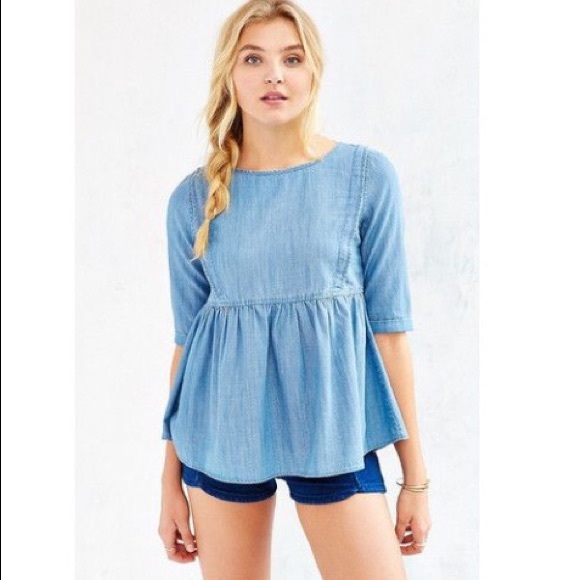 UO Babydoll Denim Top