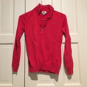 HOLDING- Vineyard Vines pink quarter zip sweater