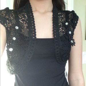 Black crochet top