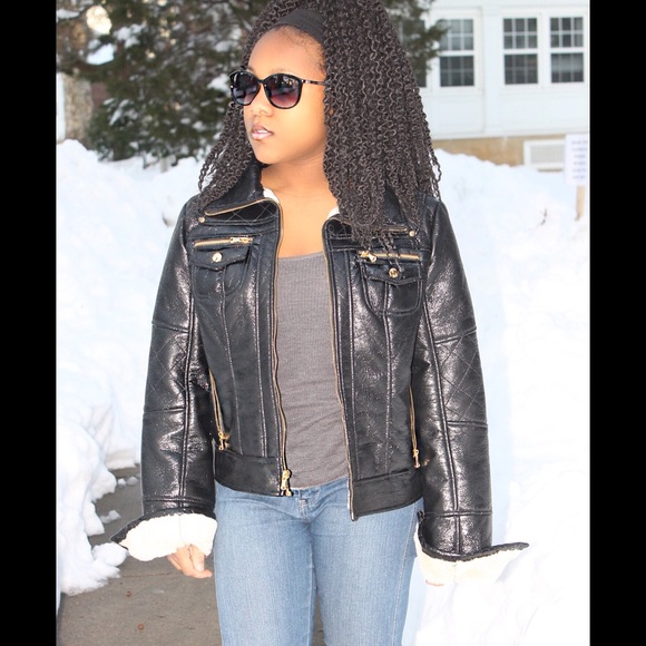 GUESS Motorcycle Patent Leather Jacket