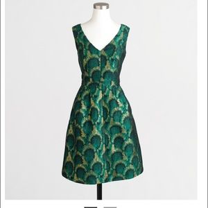 Jcrew Factory Peacock Jacquard Dress