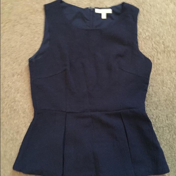 Navy Peplum Top