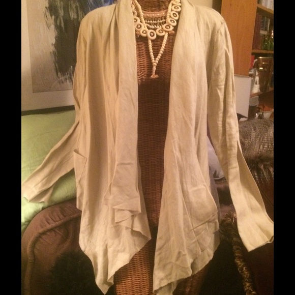💐GRACE ELEMENTS 💯LINEN LIGHTWEIGHT OPEN JACKET M