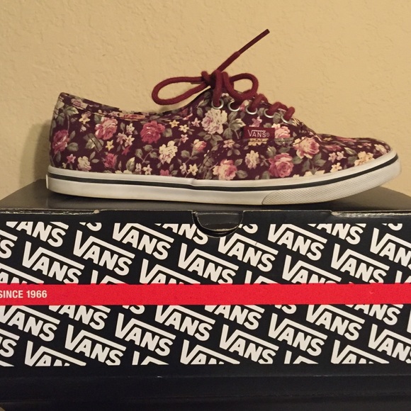 Floral maroon vans