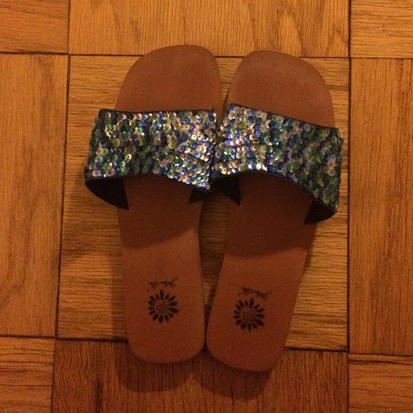 Yellow Box sequin sandals
