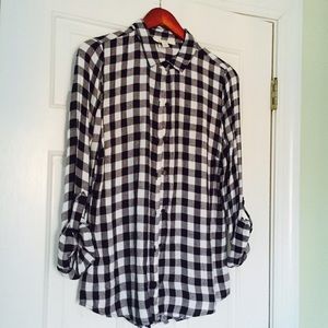Black and white gingham shirt