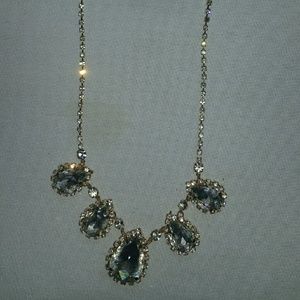 Clear stone drop necklace