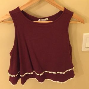 cute burgundy crop top