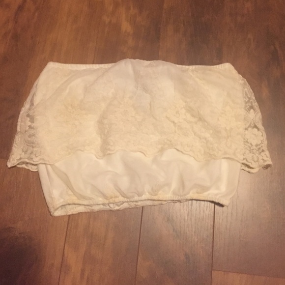 Adorable ivory lace crop top