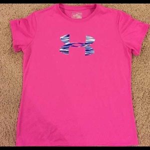 Pink under armour shirt