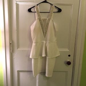 White peplum Charlotte Russe dress size large