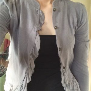 Grey Ruffled top