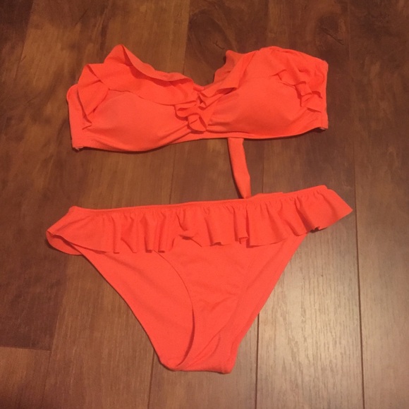 Orange Ruffle bikini