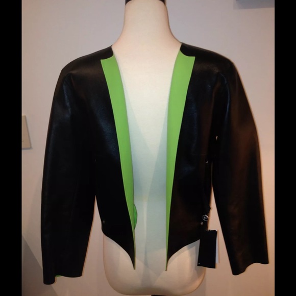 NWT Ralph Lauren Black Label 'Abbey Leather jacket